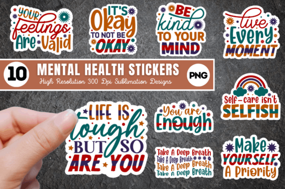 Download Mental Health Stickers Bundle - Mental health stickers Collection