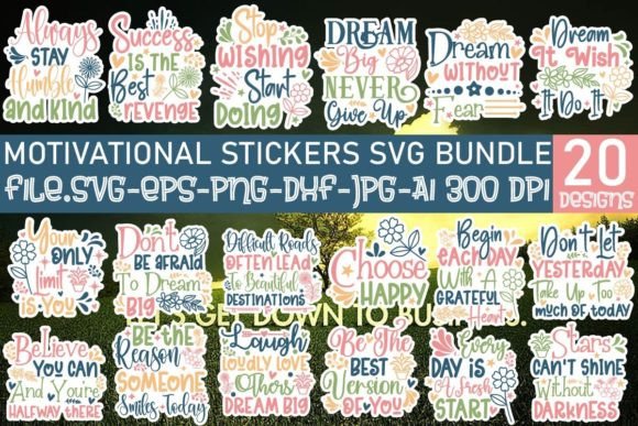 Download Motivational Stickers SVG Bundle - Premium Resources