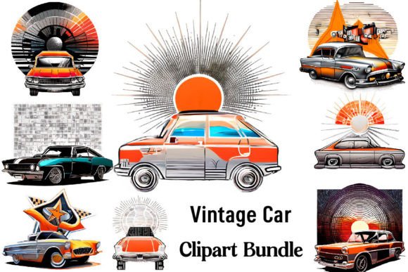 Download Vintage Car Clipart Bundle - Car clipart Collection